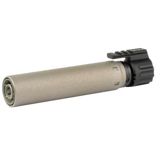 b&t usa, print-x tp9/mp9, suppressor, 9mm, 3d printed titanium construction, anodized finish, gray, hub compatible