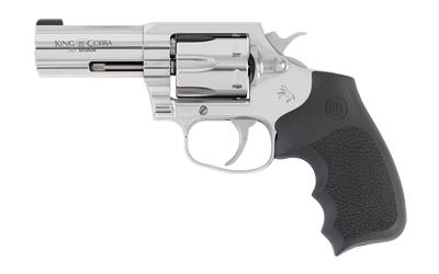 colt''s manufacturing, king cobra, revolver, double/single action, 357 magnum, 3" barrel, brushed stainless steel finish, silver, hogue rubber grips,...