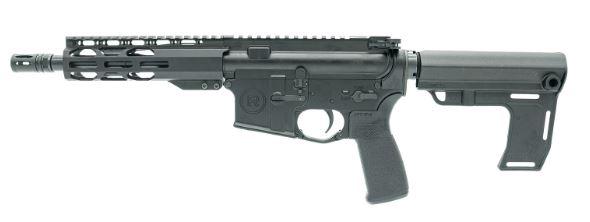 radical firearms, rpr pistol, semi automatic, 5.56 nato, 7.5" threaded barrel, m-lok handguard, black anodized finish, mft stabilizer brace, right...