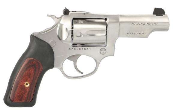 ruger sp101 .327 federal, 3" stainless steel half lug barrel, 6 rounds