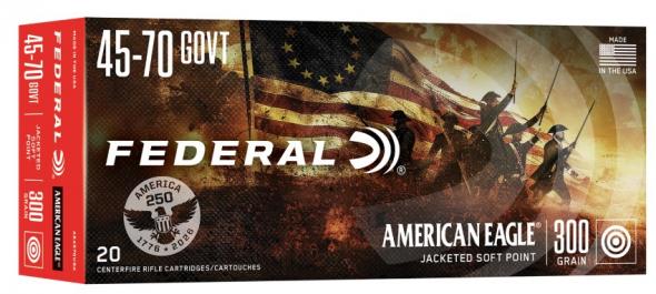 federal, american eagle, 45-70 government, 300 grain jacketed soft point, 20 round box