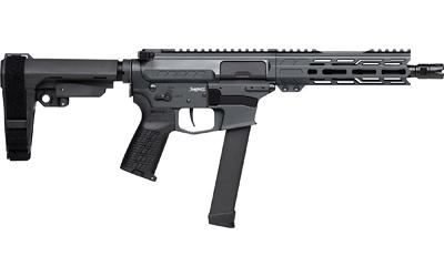 cmmg, banshee mkgs, semi-automatic, ar pistol, 9mm, 8" barrel, 1/2x28 thread pitch, cerakote finish, tungsten, cmmg pistol grip, pistol stabilizing...