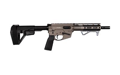 freedom ordnance, fx9 elite, semi-automatic, pistol, 9mm, 8" barrel, flash suppressor, anodized finish, flat dark earth, sba5 pistol brace, bcm b5...