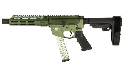 freedom ordnance, fx-9, semi automatic, 9mm, 8" barrel, m-lok handguard, od green finish, sba3 brace, right hand, 32 round capacity
