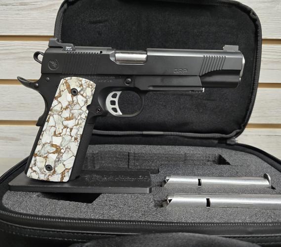 grp gov 1911 nighthawk - white buffalo turquoise grips