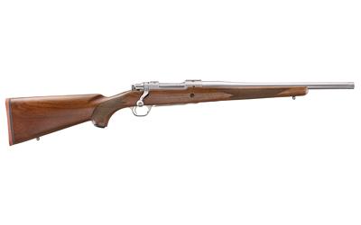 ruger, hawkeye hunter, bolt-action rifle, 6.5 creedmoor, 16.6" steel barrel, satin stainless finish, 5/8x24 thread pitch, american walnut stock, 4...