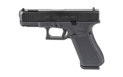 glock, 45c v, v-series, semi-automatic, 9mm, 4.02" compensated barrel, glock marksman barrel, ndlc finish, black, no finger grooves, fixed sights,...