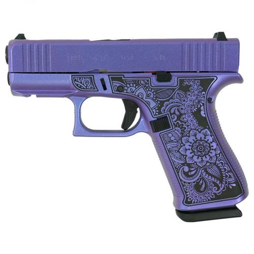 glock g43x slimline 9mm 3.41'''' 10-rd pistol "mandala purple" no engraving. color is for reference only!