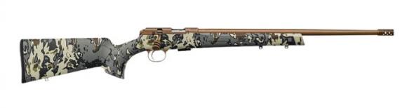 cz, 457 american hunter, bolt, rifle, 22 long rifle, 20" threaded barrel, bronze pvd finish, veil camo synthetic stock, right hand, 5 round capacity