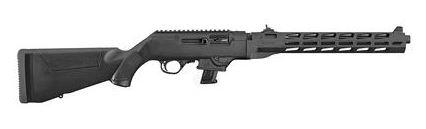 ruger, pc carbine, semi-automatic rifle, 9mm, 16.12" cold hammer forged barrel, heavy fluted barrel, black anodized finish, black synthetic stock, 1...