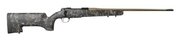 kimber america, mountain ascent mojave, bolt action, 243 winchester, 22" threaded barrel, black/tan finish, muzzle brake, camo h-s precision stock,...