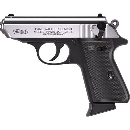 walther ppk/s handgun .22 lr 10rd magazine 3.3" threaded barrel two-tone black stainless