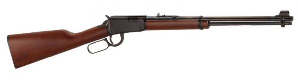 henry repeating arms, lever action, 22lr, 18.25" barrel, blue finish/walnut stock, right hand, adjustable sights, 15+1 round