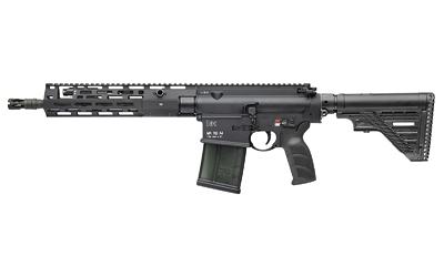 heckler & koch, mr762 a4 sbr, semi automatic, 7.62 nato, 13" threaded barrel, black anodized finish, m-lok handguard, adjustable gas block,...