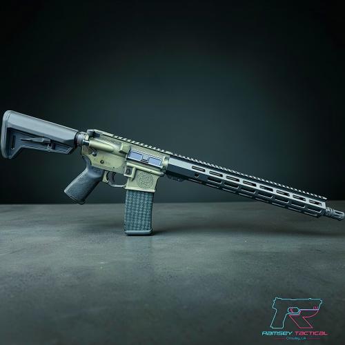 shark coast tactical, celtic, semi-automatic rifle, ar, 223 remington/556nato, 16" barrel, deep laser engraved receiver, celtic design, cerakote...