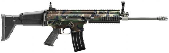 fn scar 16s nrch woodland  5.56 nato 16.25" camo rifle (30-round)
