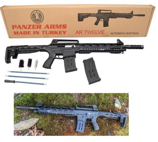 AR-12 Semi Auto, AR-15 Style 12ga Shotgun by Panzer Arms of Turkey, 3" Chambers