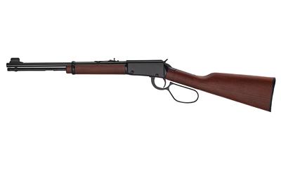 henry repeating arms, h1 classic carbine, lever action rifle, 22lr, 16.5" barrel, round blued steel, straight grip american walnut stock, adjustable...