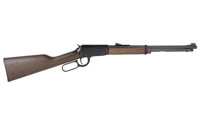 henry repeating arms, h1 classic compact, lever action rifle, 22lr, 16.5" barrel, round blued steel, straight grip american walnut stock, fiber optic...