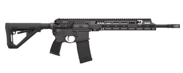 sig sauer, 516g3, ar, 5.56 nato, 16" threaded barrel, 1/2x28 thread pitch, anodized finish, black, adjustable magpul stock, 30 rounds, 1 magazine,...
