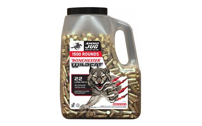 winchester ammunition, wildcat, 22 long riffle, 40 grain, copper plated dynapoint, 1500 round jug