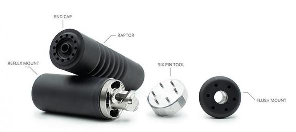 ab suppressors, raptor 7.62, 10 baffle, 5" reflex
