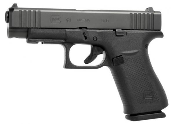 glock 48 9mm luger fs 15-sh w/ front rail black