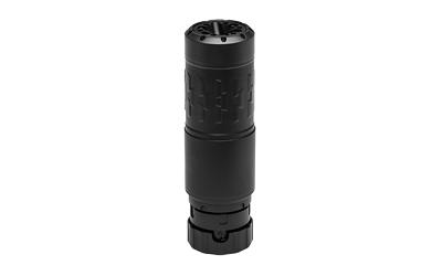 silencerco, velos lbp k, suppressor, 5.56 nato, 4.76" long, 12.4 oz, 17-4 stainless steel & inconel 625 construction, black finish