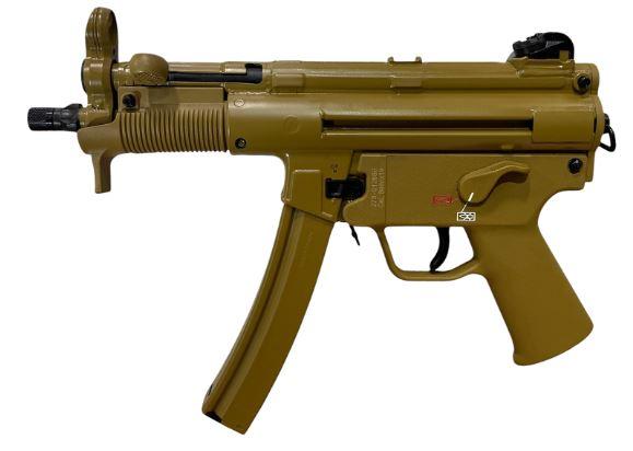 heckler & koch, sp5k-pdw, semi automatic, 9mm, 5.83" threaded barrel, tri-lug adaptor, cerakote flat dark earth finish, iron sights, right hand, 30...
