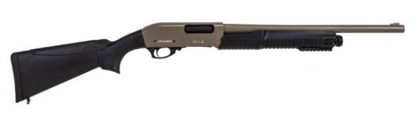 adamson, giray g-40, pump action shotgun, 12 gauge, 3" chamber, 18.5" barrel, fde finish, synthetic stock, bead sight, 5 round capacity