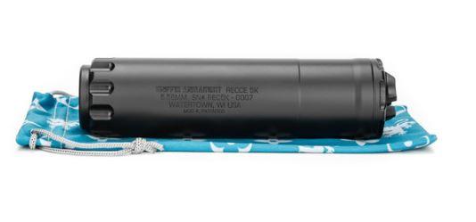 griffin armament, recce 5k suppressor, 6.8", 5.56 nato, 17-4ph stainless steel, black high temp griffin endura-kote, 1/2x28 taper mount minimalist...
