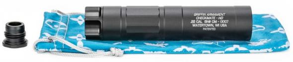 griffin armament, chackmate-hd suppressor, 22 long rifle, black, 7075-t6 aluminum & 17-4 stainless steel, includes ez-lok mount