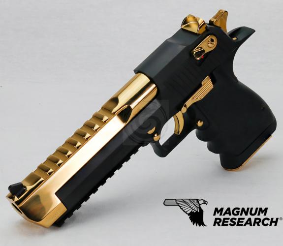 magnum research de50batg desert eagle mark xix 6" .50 ae 7+1 black w/ titanium gold