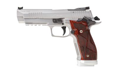 sig sauer, p226 x-five, 9mm, 5" barrel, matte finish, stainless steel, custom hogue cocobolo grip with alloy magwell, fiber optic front sight,...