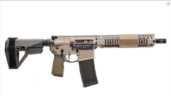 daniel defense mk18 elite 300blk pistol 10.3" fde/odg sb