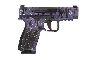 canik, mete mc9ls signature, semi automatic, 9mm, 3.64" barrel, cerakote "midnight drip" purple, optic ready, fixed sights, right hand, 17 round...