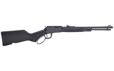 henry repeating arms, h1 x model, lever action rifle, 22wmr, 16.5" threaded barrel, 1/2x28 thread pitch, round blued steel, synthetic stock, black,...