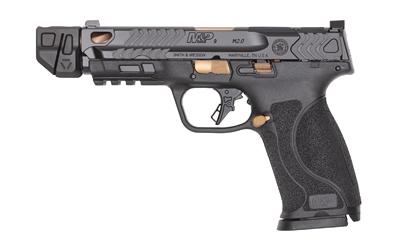 smith & wesson, m&p9 m2.0 metal, semi automatic, 9mm, 4.87" threaded barrel, black armornite finish, copper pvd barrel and accents, night sights,...