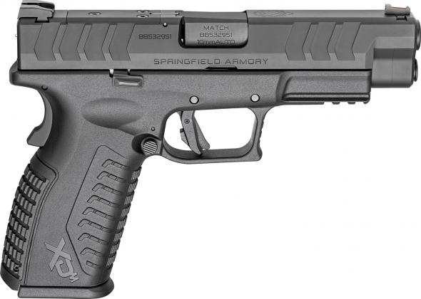 springfield armory, xd-m elite, semi automatic, 10mm, 4.5" barrel, black finish, fiber optic sights, optic cut, right hand, 16 round capacity