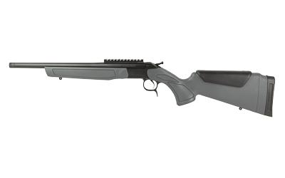 cva, scout gen 3, single shot rifle, 300 blackout, 16.5" threaded barrel, matte black finish,, scope rail, gray synthetic stock, 1 round