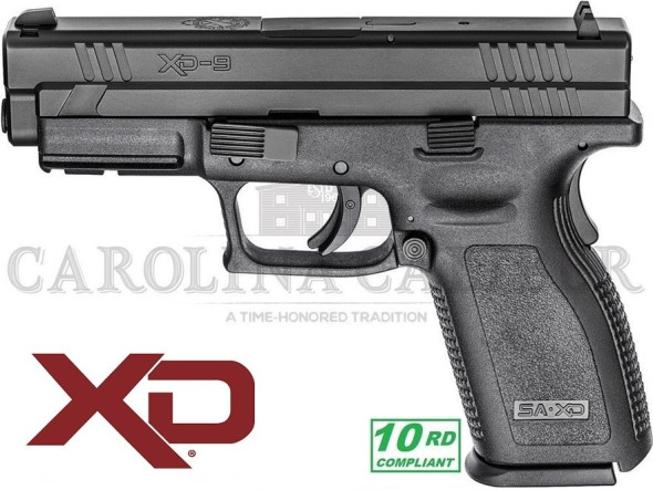 springfield armory xd essential package 9mm 4" 10+1 polymer grip black