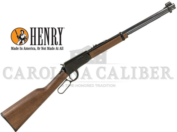 henry lever 22 lever 22 long rifle 18.25" 15+1 american walnut stock blue
