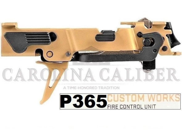 sig sauer, fire control unit, fits p365, gold titanium nitride finish, 9mm/380 acp, flat trigger, *ffl required*