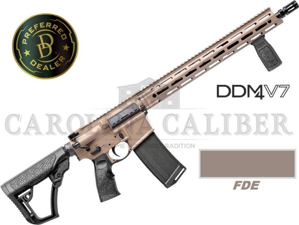 daniel defense, ddm4 v7, ar-15, 5.56 nato, 16" cold hammer forged barrel, 4150 chrome moly vanadium, 1:7 twist, dd improved flash suppressor,...