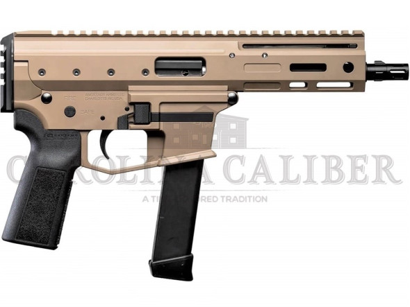angstadt arms, mdp-9, semi-automatic, pistol, 9mm, 6" 3-lug barrel, flat dark earth, polymer grip, 17 rounds, fits glock-compatible 9mm double stack...