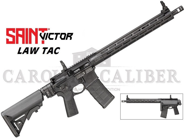 springfield armory, saint victor with law tactical folder, 5.56x45mm nato 30+1 16" cmv barrel, black, b5 systems sopmod stock & type 23 p-grip, 15"...