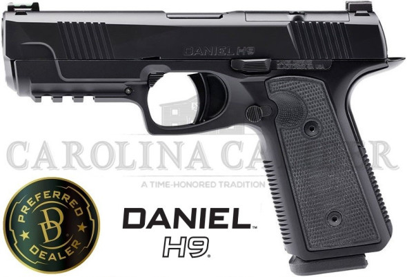 daniel defense, daniel h9, striker fired, 9mm, 4.28" barrel, black, fiber optic front sight, optic ready slide, 15 rounds