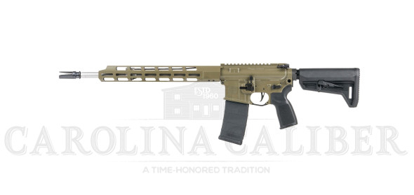 sig sauer, m400, tread v2, ar, 5.56 nato, 16" stainless steel barrel, flash hider, mid-length gas system, cerakote finish, moss green, sig sauer grip...