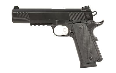 tisas usa, 1911 duty b9, 1911, semi-automatic, full size, 9mm, 5" barrel, cerakote finish, black, rubber overmolded grips, novak white dot sights, 10...