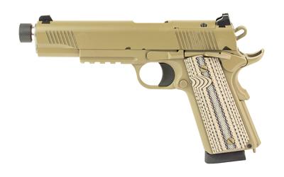 tisas, 1911 duty raider, semi automatic, 45 acp, 5" threaded barrel, flat dark earth cerakote finish, night sights, optic cut, ambidextrous, 8 round...